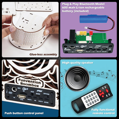 Funvention: Build Your Own Boombox DIY Bluetooth Speaker Model with FM Radio