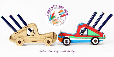 Funvention: Car- DIY Desk Organizer Pen Stand (3D Coloring Model)