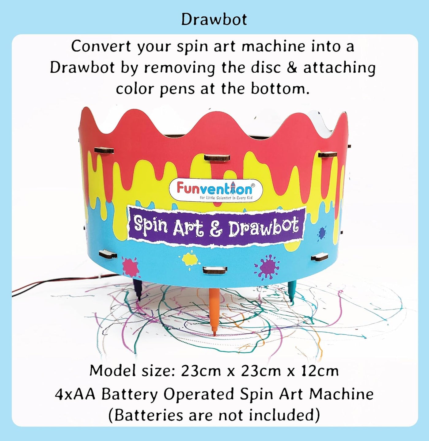 Funvention: DIY Spin Art Machine & Drawbot Paint Craft Kit