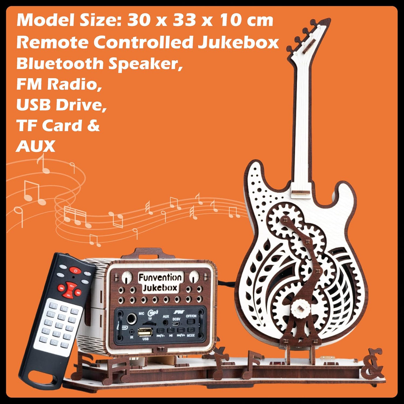 Funvention Guitar Jukebox DIY Bluetooth Speaker Model with FM Radio