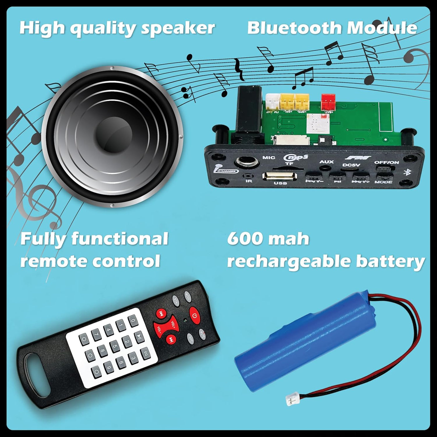 Funvention Guitar Jukebox DIY Bluetooth Speaker Model with FM Radio