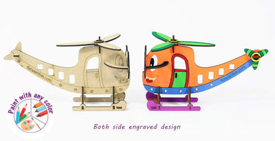 Funvention: Helocopter- DIY Desk Organizer Pen Stand (3D Coloring Model)