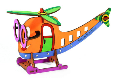 Funvention: Helocopter- DIY Desk Organizer Pen Stand (3D Coloring Model)