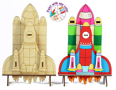 Funvention: Space Shuttle - DIY Desk Organizer Pen Stand (3D Coloring Model)