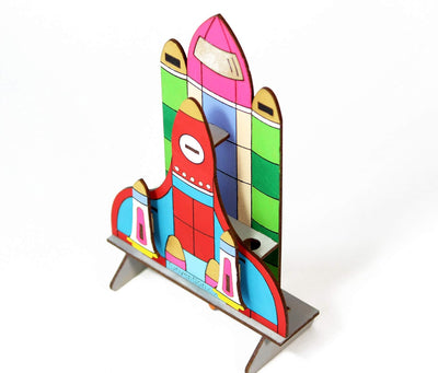 Funvention: Space Shuttle - DIY Desk Organizer Pen Stand (3D Coloring Model)