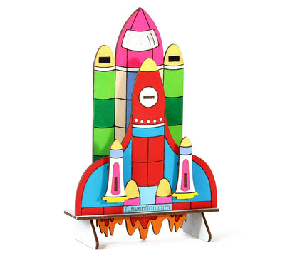 Funvention: Space Shuttle - DIY Desk Organizer Pen Stand (3D Coloring Model)