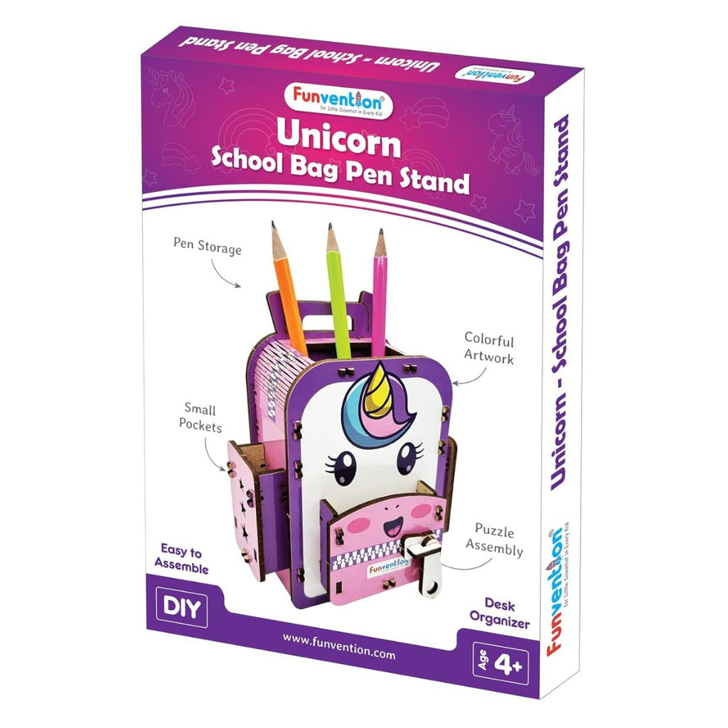 Funvention Unicorn School Bag Pen Stand - DIY Kit