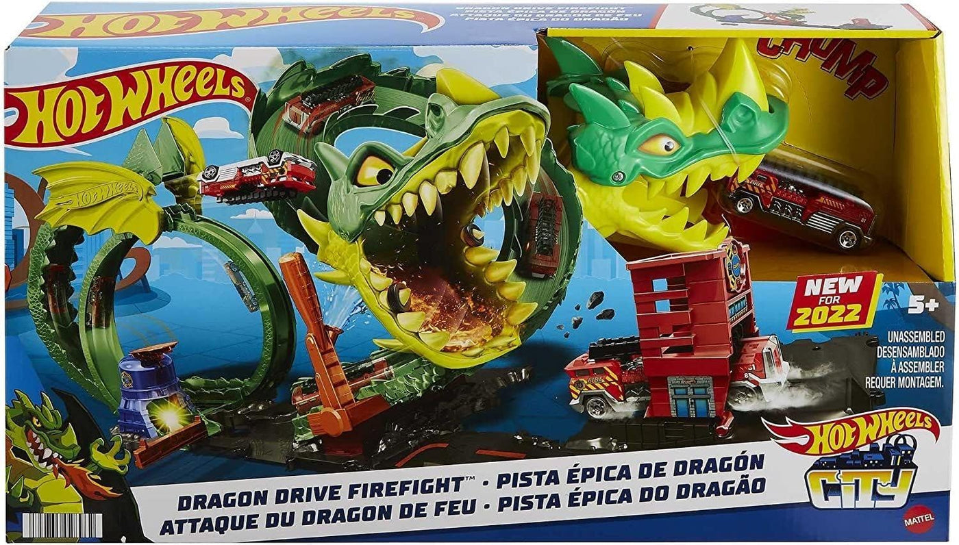 Hot Wheels City Dragon Drive Firefight, Firestation Track Set