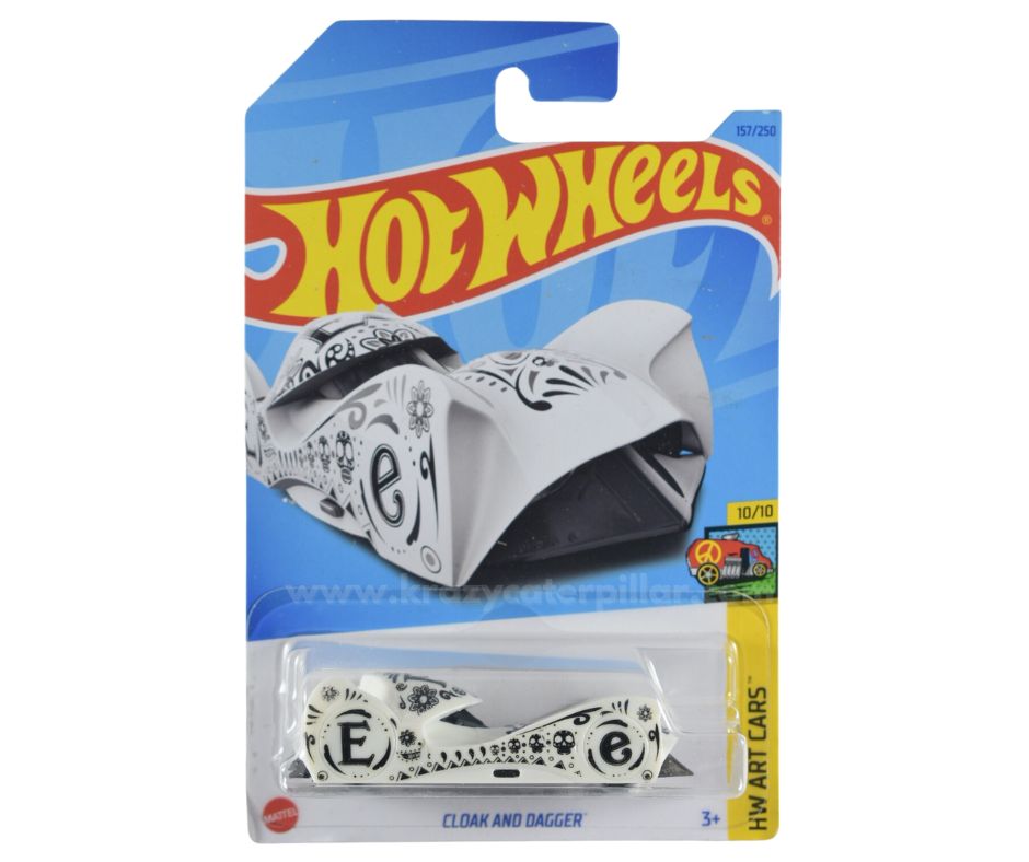 Hot Wheels Cloak And Dagger Schwarz/Weiß 1:64 – In KLAS Schutzhülle, HW Art Cars 2023 Serie