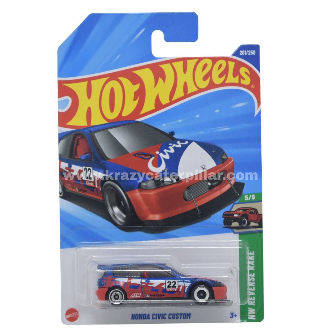 Hot Wheels Honda Civic Custom Blue Red