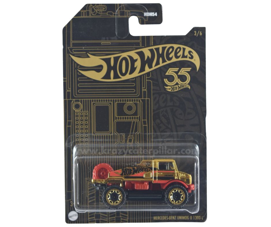 Hot Wheels Mercedes-Benz Unimog U 1300 L - Hot Wheels 55th Anniversary Black & Gold
