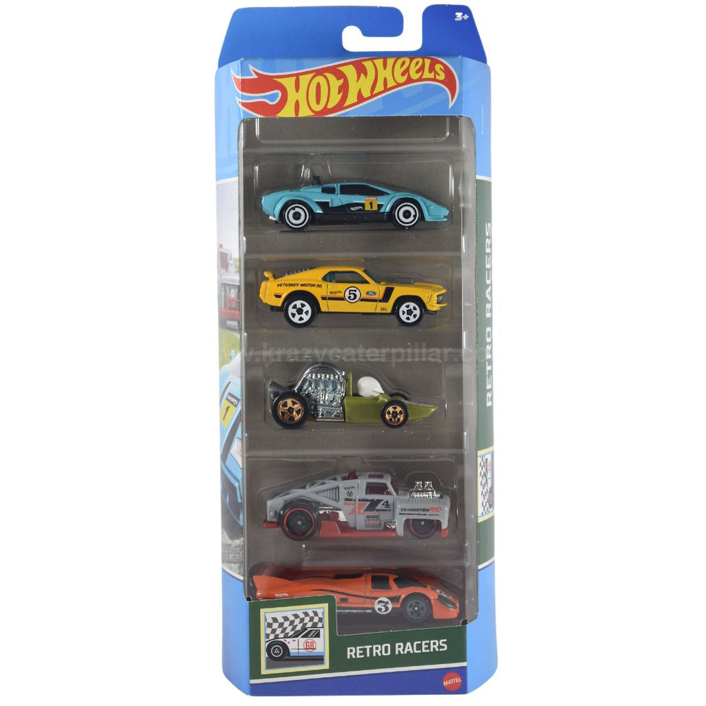 Hot Wheels Retro Racers 5 Pack Set 1:64