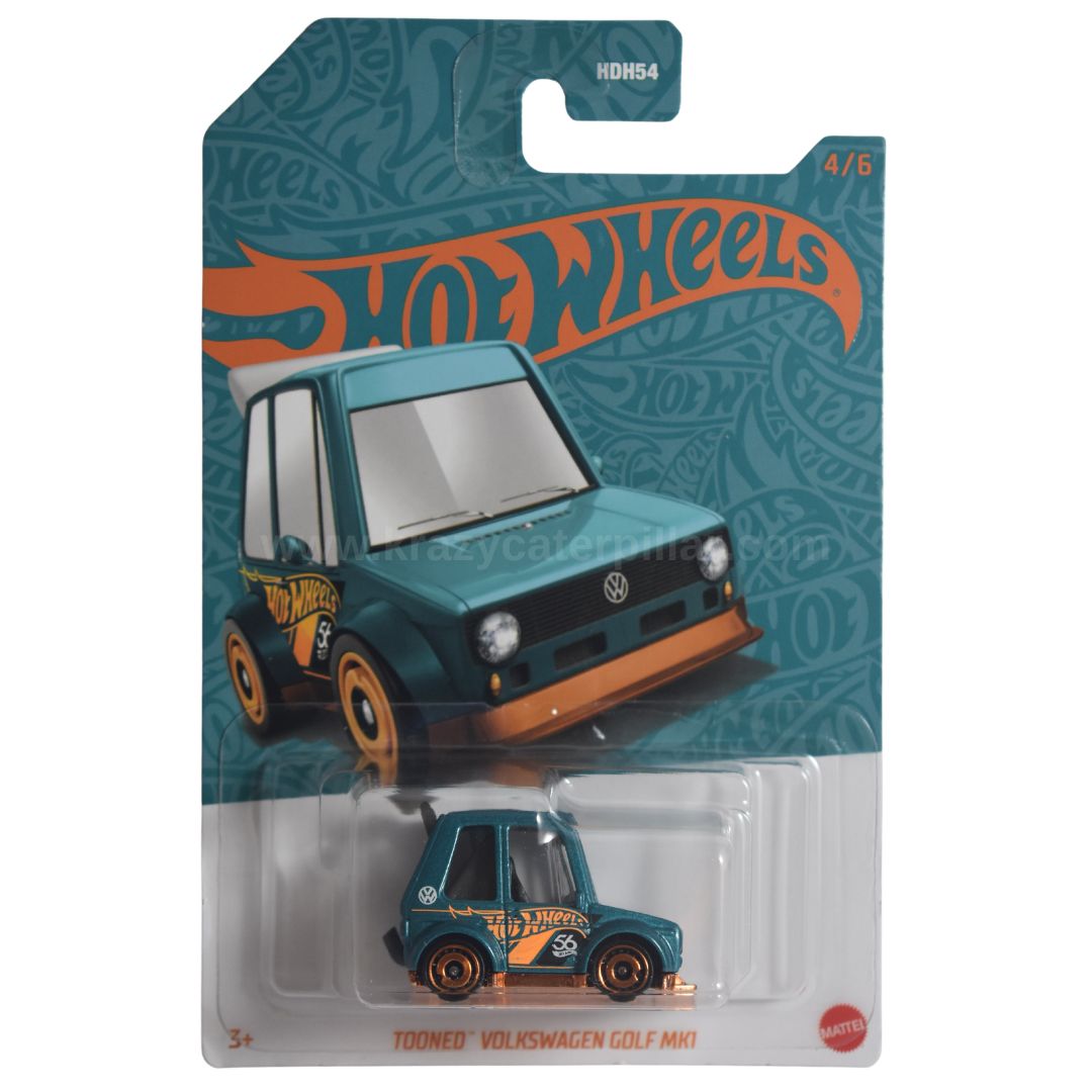 Hot Wheels Tooned Volkswagen Golf MK1 56th Anniversary - Green And Gold Series