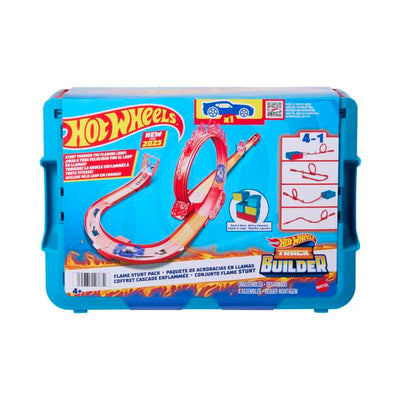 Hot Wheels Track Set And 1 Hot Wheels Car, Fire-themed Track Building Set