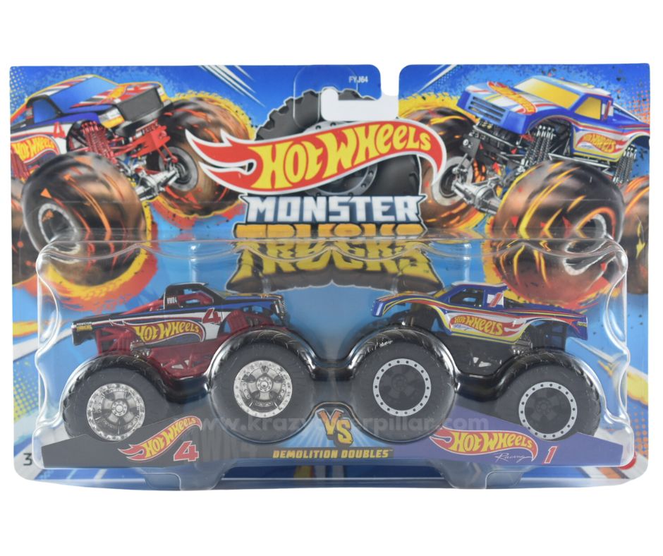 Hot Wheels 4 Vs. Hot Wheels 1: Monster Trucks 1:64 Scale Demolition Doubles™ 2-Pack | Hot Wheels®