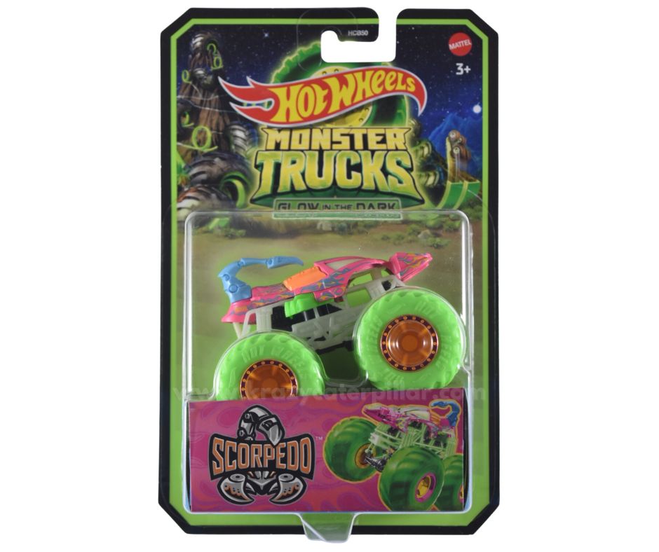 Hot Wheels Monster Trucks: Scorpedo - Glow In the Dark 1:64