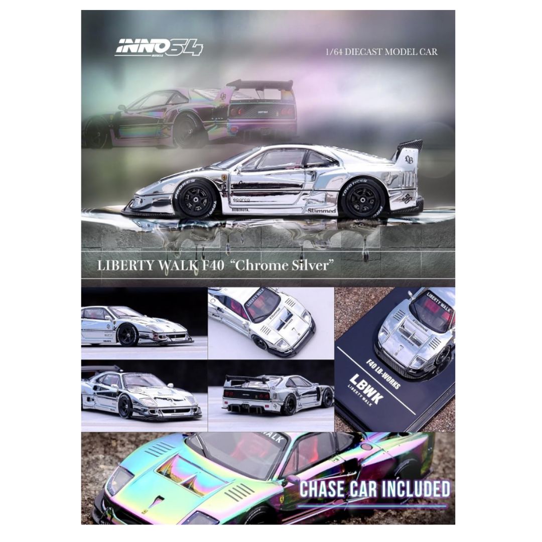 INNO64: Ferrari F40 LBWK Chrome Silver – Krazy Caterpillar