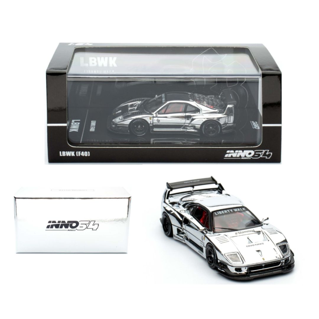 INNO64: Ferrari F40 LBWK Chrome Silver – Krazy Caterpillar