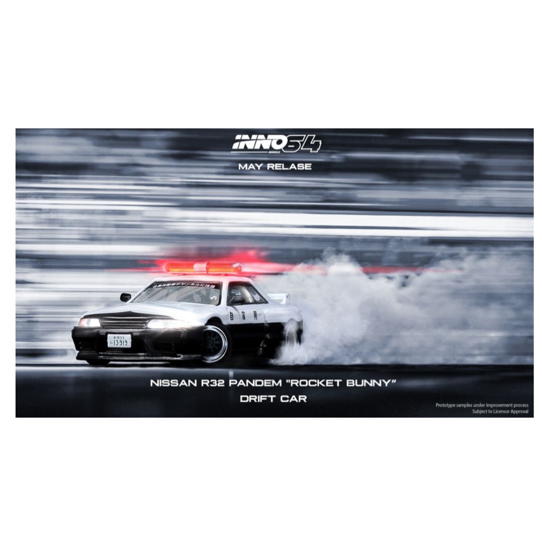 INNO64: Nissan Skyline GTR R-32 Pandem Rocket Bunny Japan Police Livery