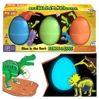 Imagi Make: Dinos & Eggs Glow In The Dark - Set of 3