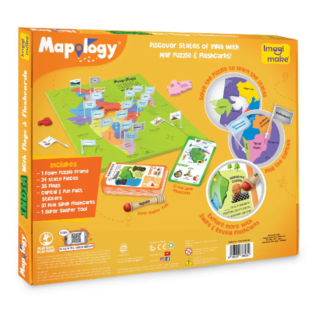 Imagi Make: Mapology India With Flags and Flash Card