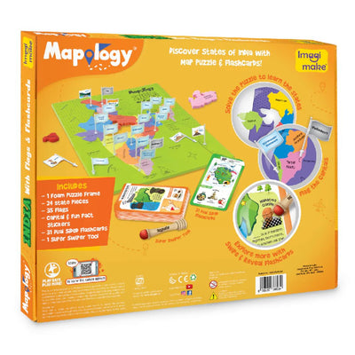 Imagi Make: Mapology India With Flags and Flash Card