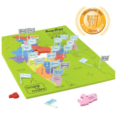 Imagi Make: Mapology India With Flags and Flash Card