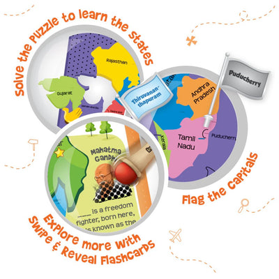 Imagi Make: Mapology India With Flags and Flash Card