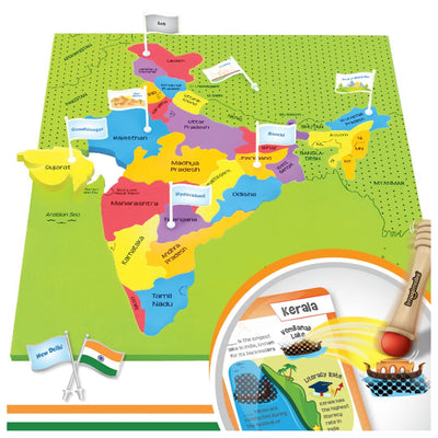 Imagi Make: Mapology India With Flags and Flash Card