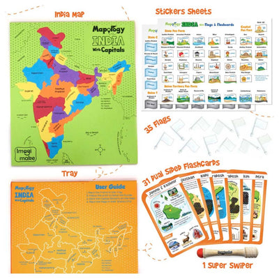 Imagi Make: Mapology India With Flags and Flash Card
