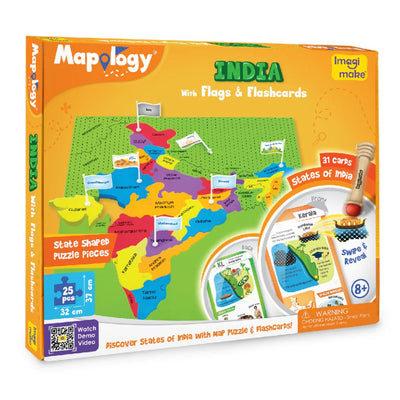 Imagi Make: Mapology India With Flags and Flash Card