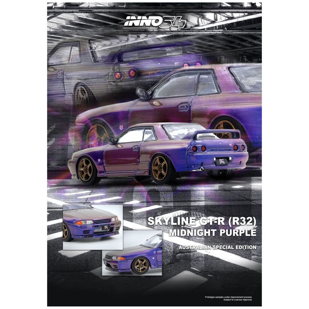 1/64 改Nissan Skyline R32 BN 風 TE37 関村 INNO64: Nissan Skyline GTR-R (R32) - Midnight Purple – Krazy