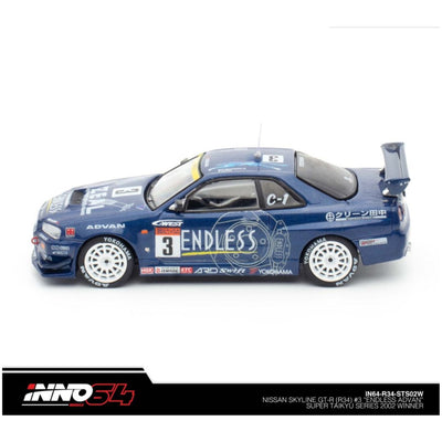 INNO64: Nissan Skyline GTR R34 3 Endless Advan Super Taikyu Series 2002 1:64