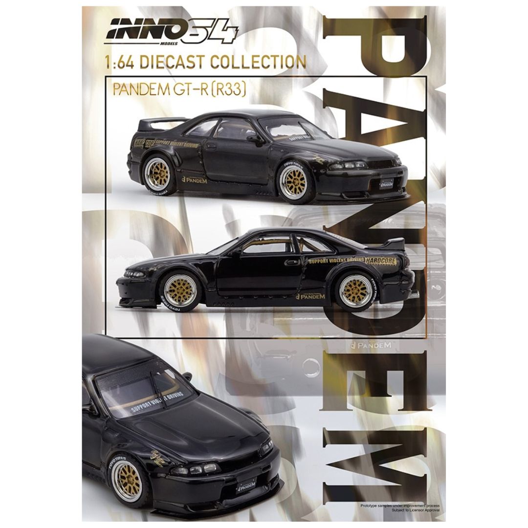INNO64 GT-R（BCNR33）PANDEM /ROCKET BUNNY INNO64: Pandem GT-R (BNCR33) Rocket Bunny - Black – Krazy Caterpillar
