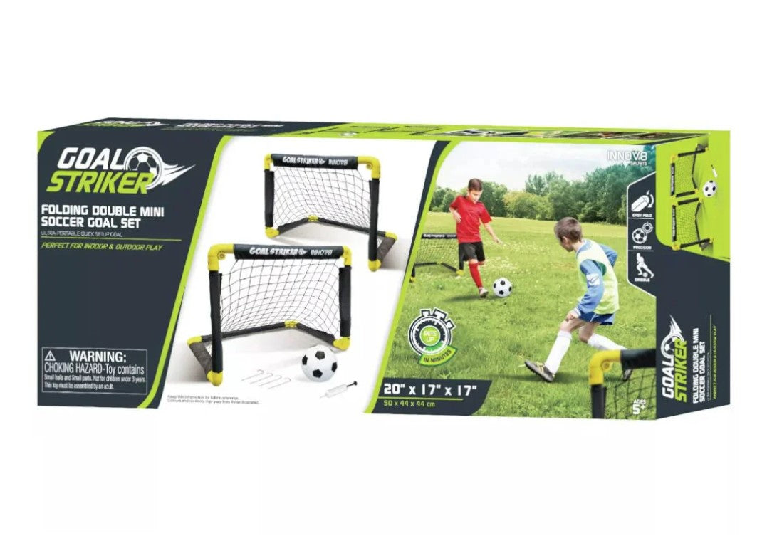 Innov8 Folding Double Mini Soccer Goal Set