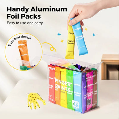 Jar Melo: Color Burst Finger Paint-48Pcs (12 colors)