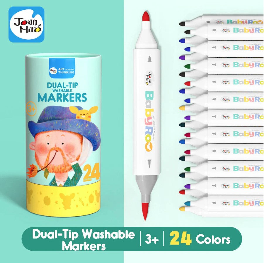 Jar Melo: Dual-Tip Washable Markers: 24 Colours