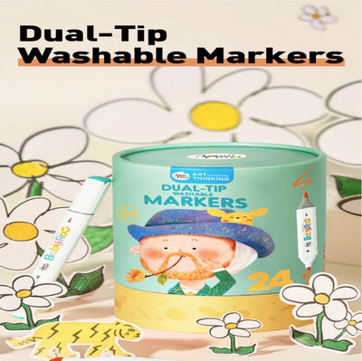 Jar Melo: Dual-Tip Washable Markers: 24 Colours