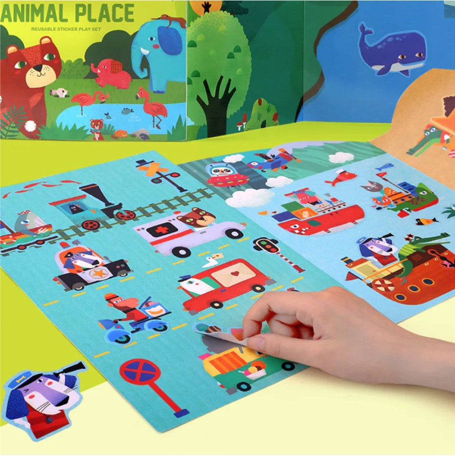 Jar Melo: Reusable Sticker Play Set- Animal Place