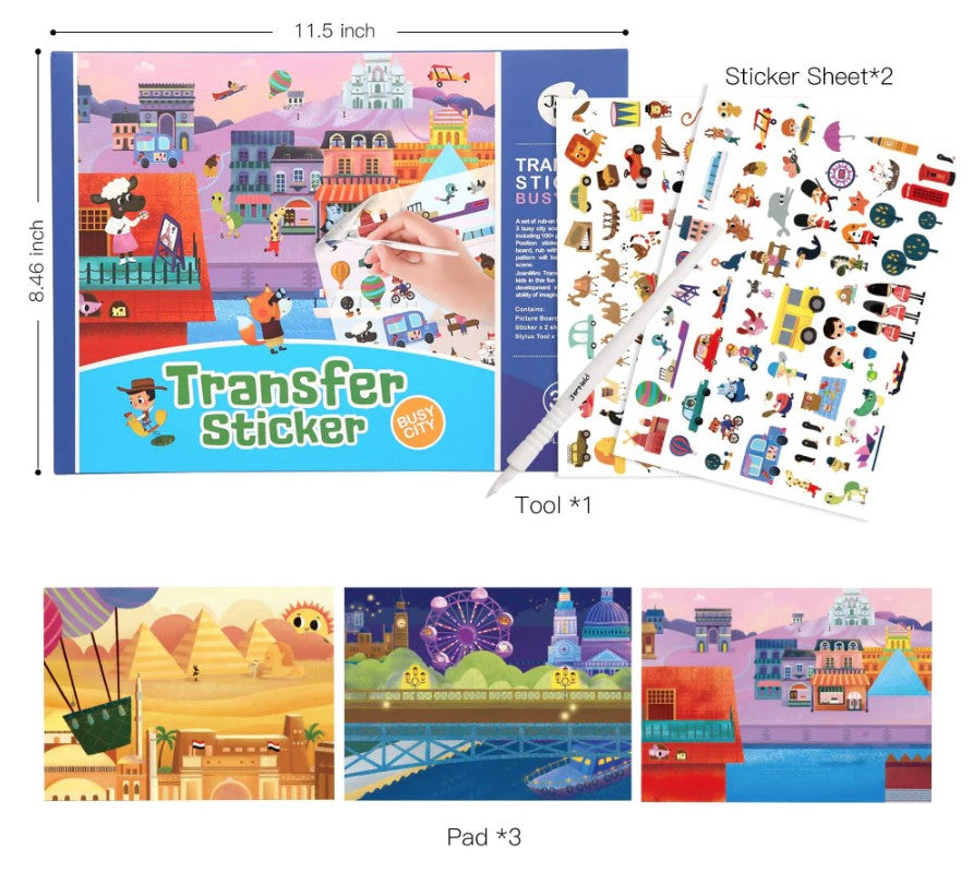 Jar Melo: Transfer Sticker Scenes Pads -Busy City