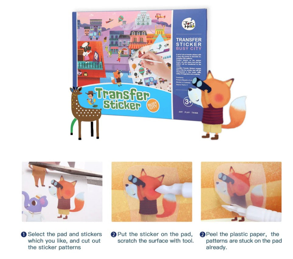 Jar Melo: Transfer Sticker Scenes Pads -Busy City