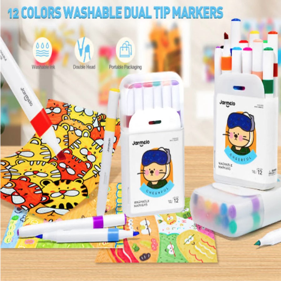 Jar Melo: Washable Dual Tip Markers (12 Count)