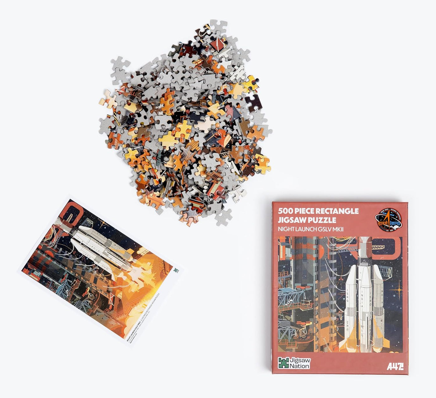 jigsaw Nation: Night Launch GSLV MKII – ISRO by A47 – 500 Piece Jigsaw Puzzle