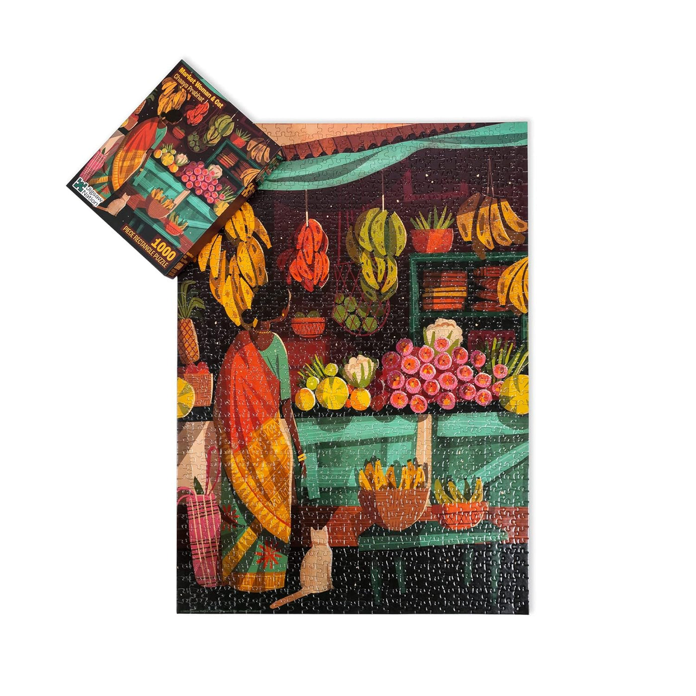 Jigsaw Nation: Market Woman & Cat Jigsaw Puzzle-Chaaya Prabhat