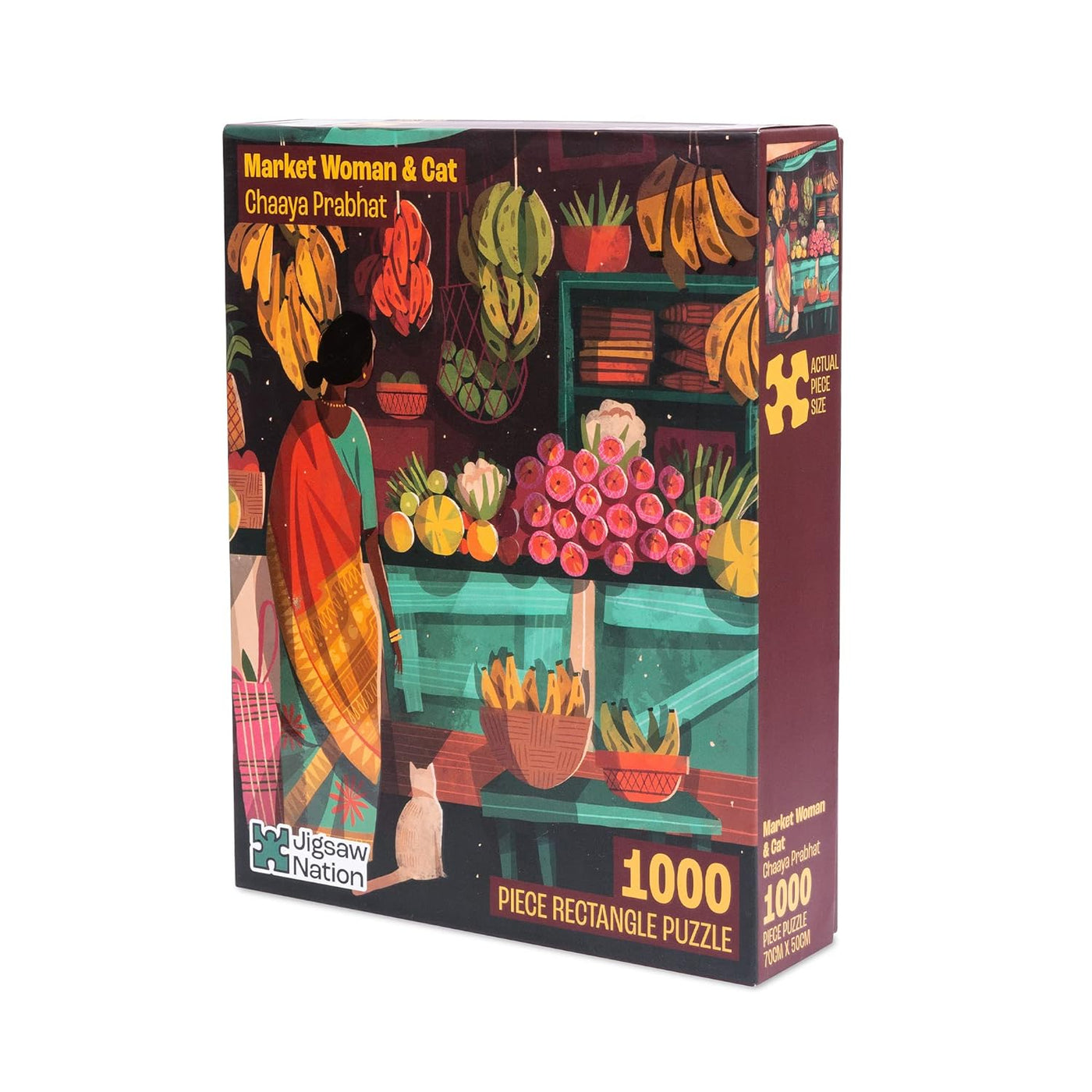 Jigsaw Nation: Market Woman & Cat Jigsaw Puzzle-Chaaya Prabhat