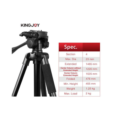 KINGJOY: 2 in 1 Professional Tripod-VT-880