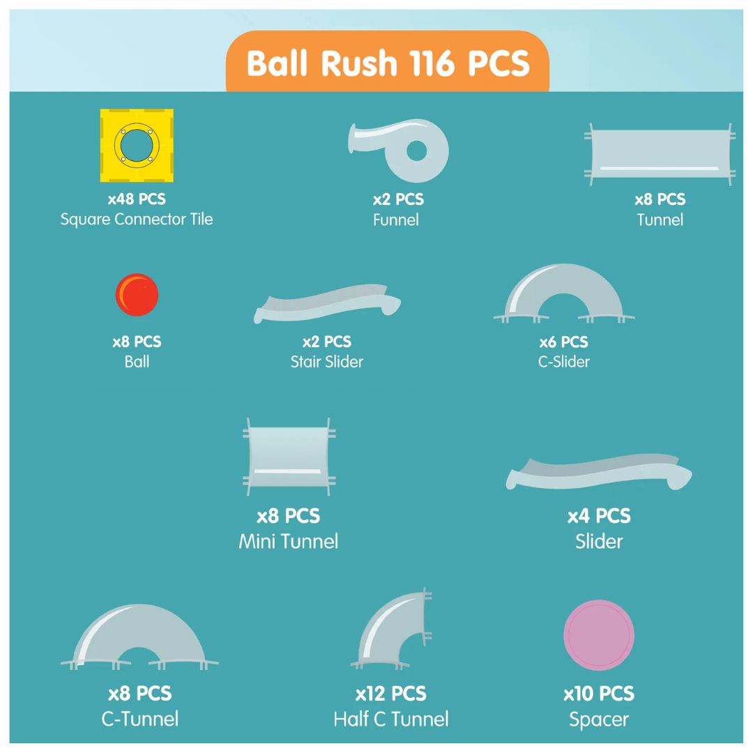 Kipa: Magplay - Magnetic Tiles Ball Rush - 116 Pcs