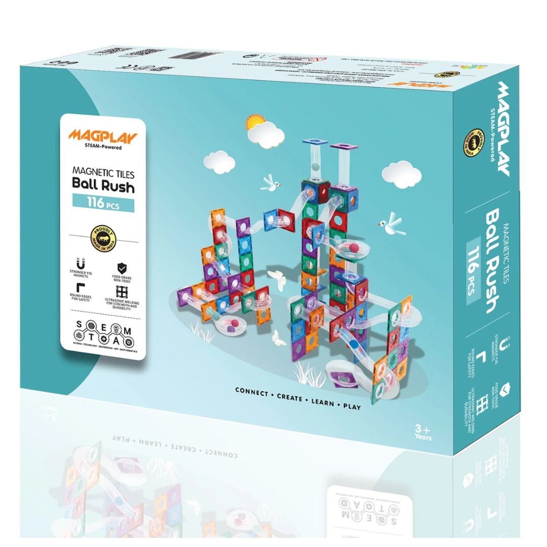 Kipa: Magplay - Magnetic Tiles Ball Rush - 116 Pcs