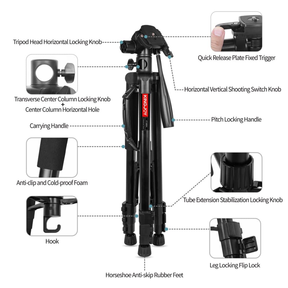 KINGJOY: Multifunctional Tripod With Transverse Central Column-VT890H