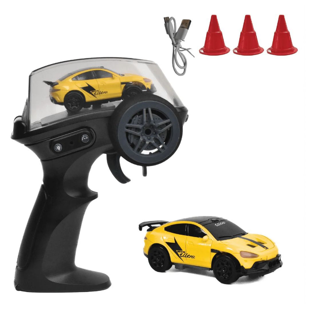 L.O.T Cars Dash - 1:64 Scale Mini RC Drift Car - Sport Yellow